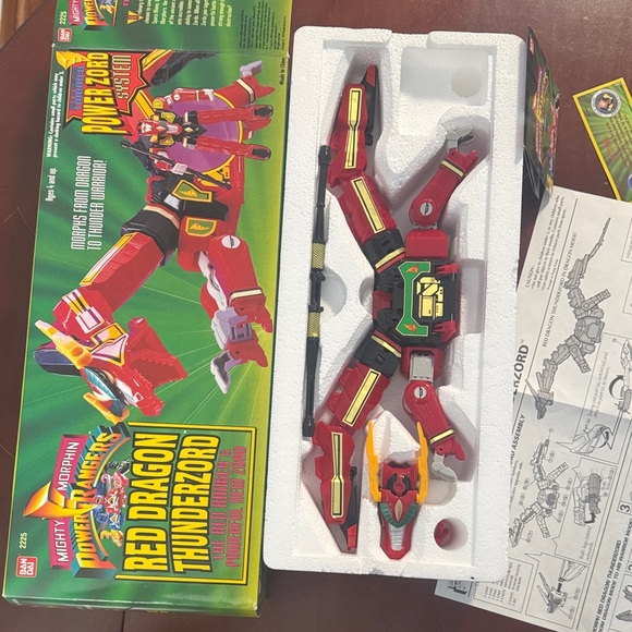 Vintage 1994 Mighty Morphin Power Rangers Red Dragon Thunderzord (orig. pkg). - Picture 3 of 16